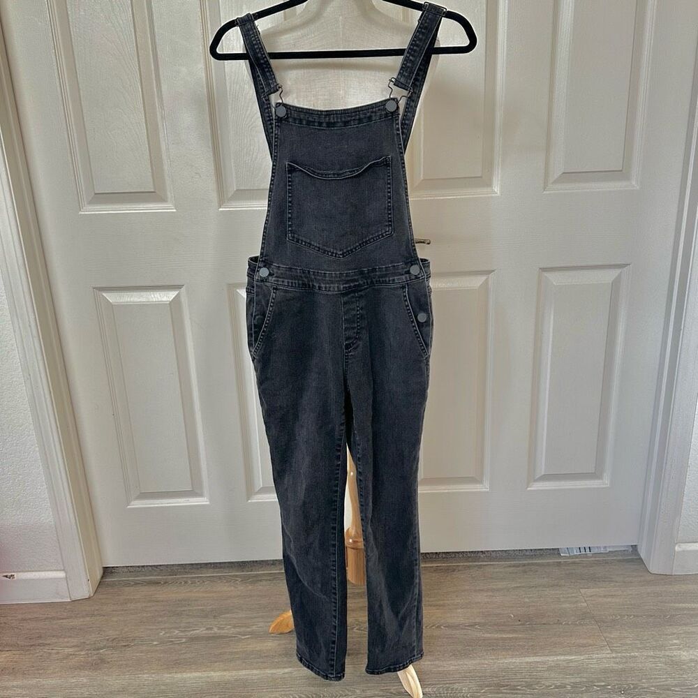 BDG washed black denim overalls